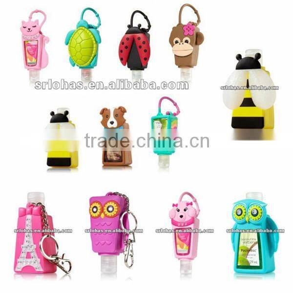 Customized Logo Silicone Coloring hand sanitizer pocket holder