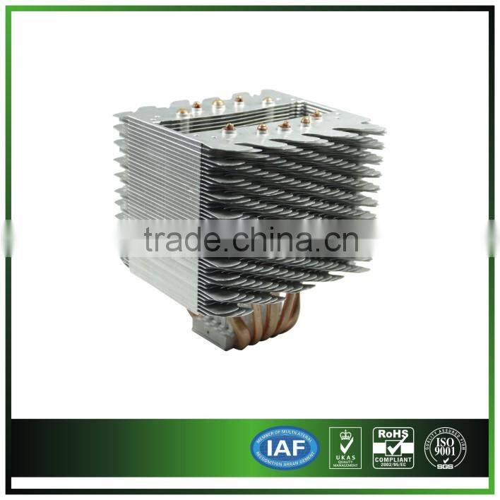 customized aluminum base 5 copper heat pipes heat sink