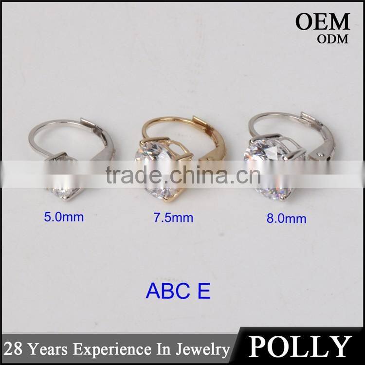 14KT solid white gold simple jewellery design lever back earrings