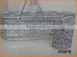 HG676 Wire Made Square Shape Cup Rack 16pcs