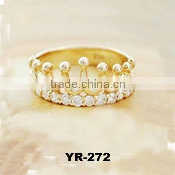 Hot Selling Flash Diamond Crown Finger Rings With New Style For Ladies