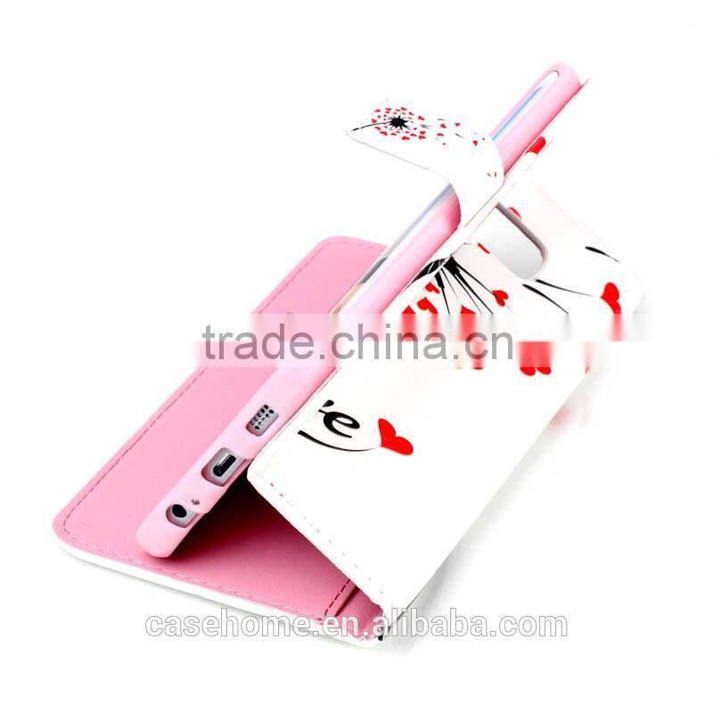 Color printing Flip Leather Wallet Card Slots Case Cover For Huawei Mate8 leather case