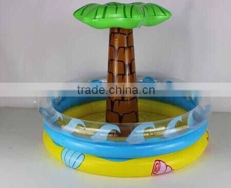 Inflatable beer cooler with coconut tree