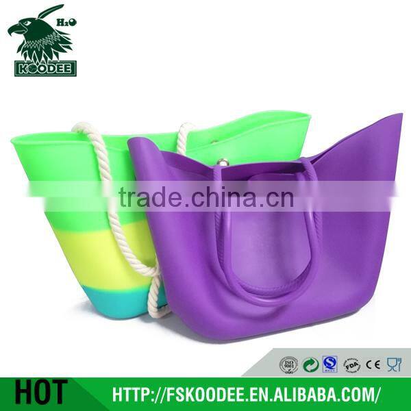 New Fashion Silicone Waterproof Beach Bag Candy Color Summer Shoulder HandBag