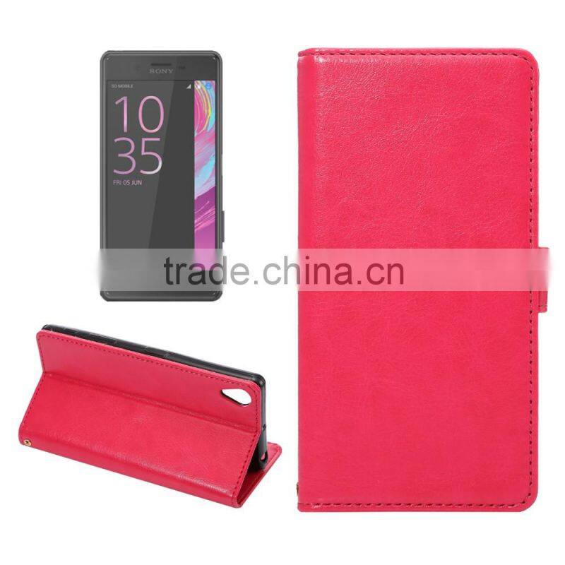 High Quality PU Leather Case for Sony Xperia X Flip Case with Card Slot KDS Sheep Grain Leather Wallet Cover MT-5812