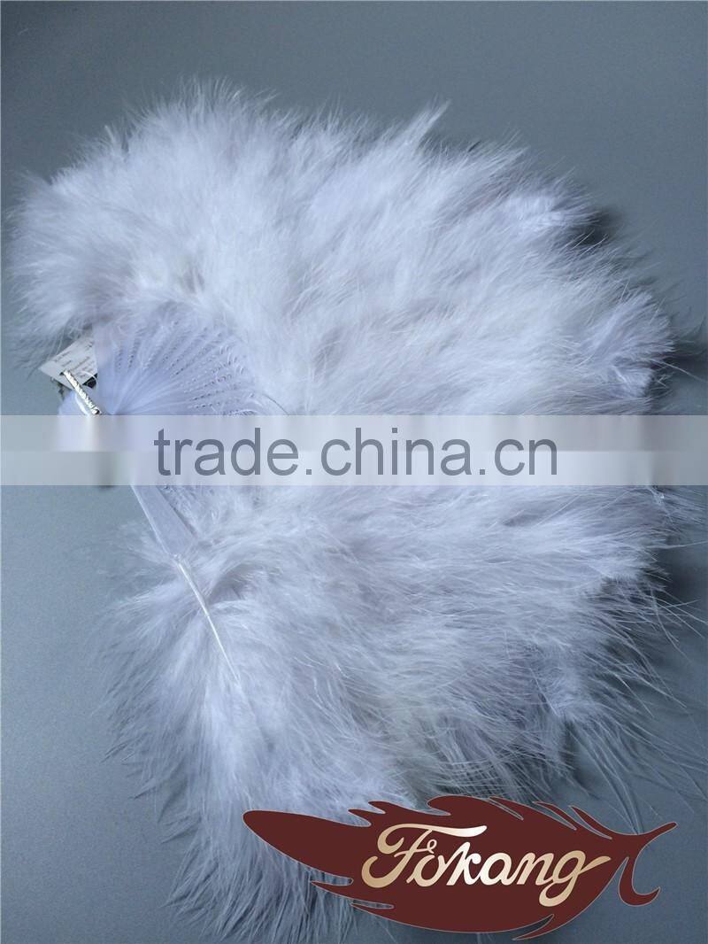 Wholesale Feather White Turkey Marabou Feather Fan Feather Hand Fans For Birthday Party