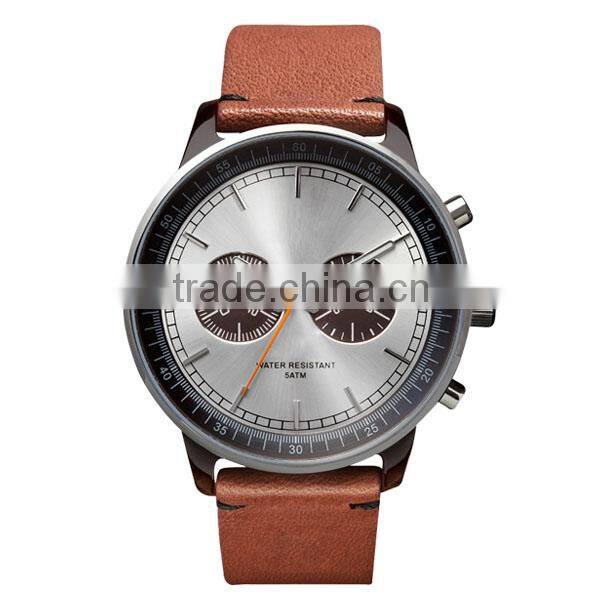 Hot design genuine leather quartz italian design watches