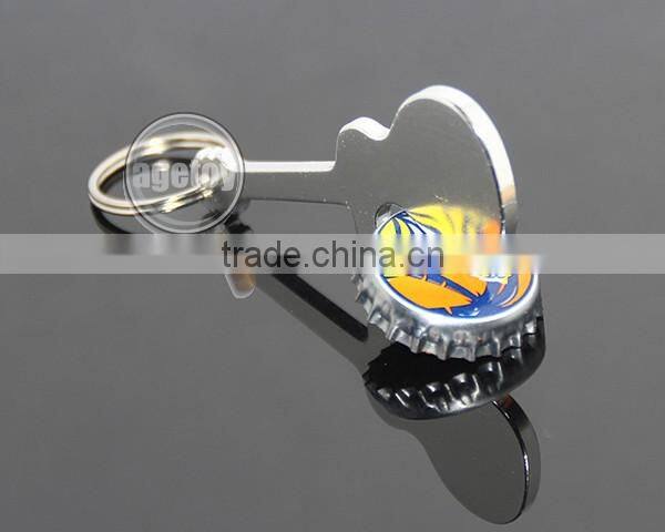 Anodizing Aluminum Guitar Shaped Pocket Creative Gift Metal Guitar Keychain Bottle Opener