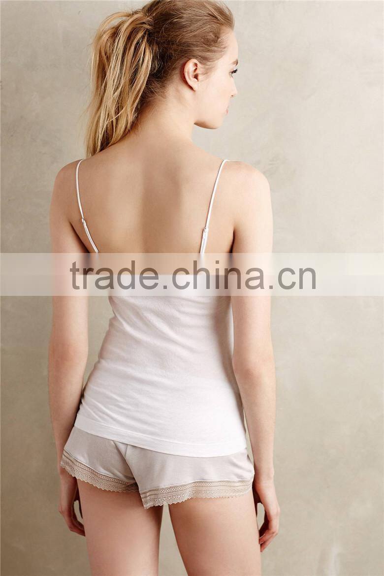 Ladies spaghetti cotton night girls sleeping shirt ladies summer night wear SYA15279