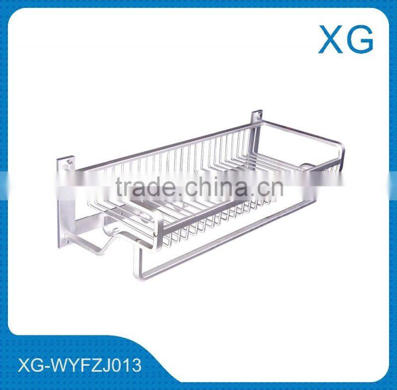 Stainless steel wall mounted corner shelf/Hot sale bathroom two tier shampoo holder /corner rack