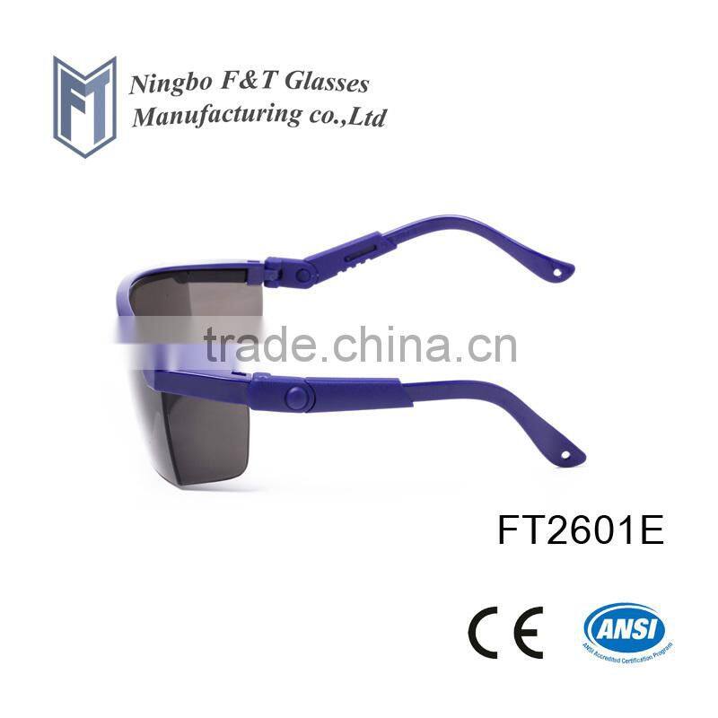Comfortable design adjustable temples safety glasses