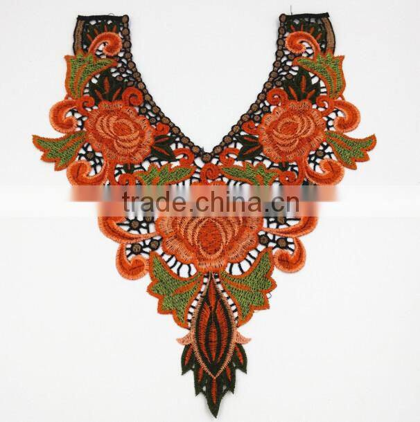 New design multi-color embroidery women lace collar