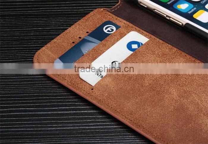 2016 magnetic flip wallet retro leather case for iphone 6 6s 4.7