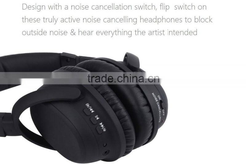 Noise-Reducing Bluetooth Headphones Over-The-Ear Wireless Headphones with CSR 4.0 Built-in Mic and 12 Hour Battery