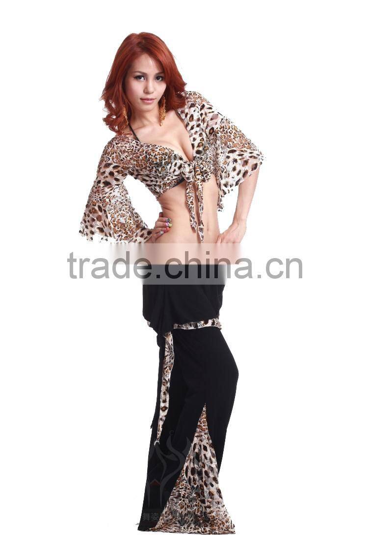 Hot Sexy Belly Dance Tops with Leopard Print for Performance