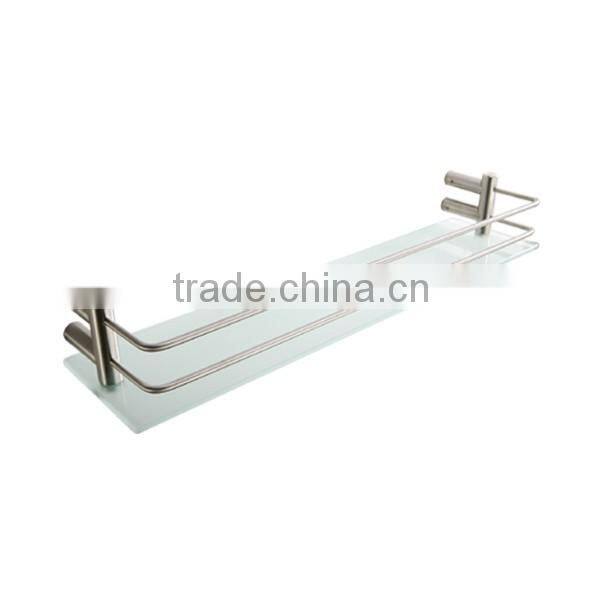 China Supplier Brass Heavy Duty Toilet Accessories Bathroom Shelf bathroom glass shelf 6B0162