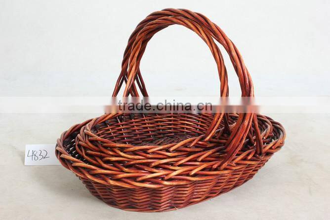 brown oval baskets for willow wicker flower factory supplier