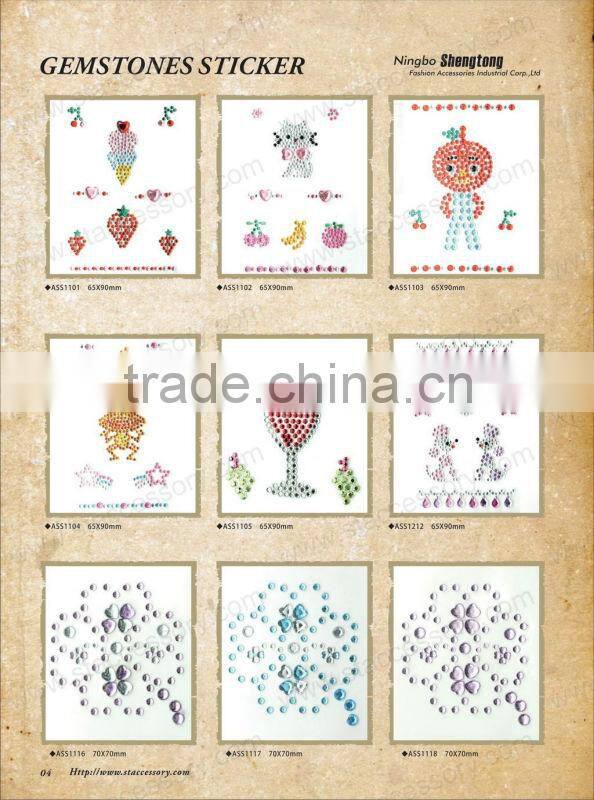 Rhinestone skull stickers 3d skull sticker