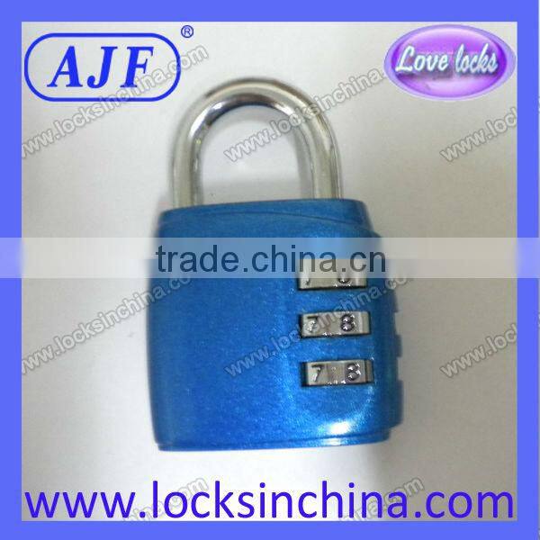 High quality blue travel suitcase padlock