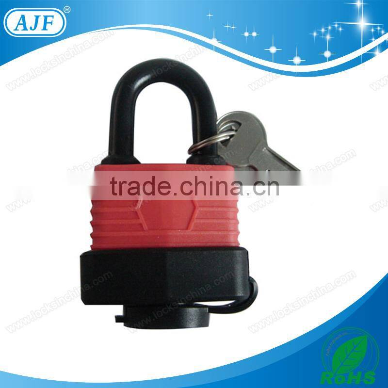 1-9/16in (40mm) Wide Long Shackle weatherproof Laminated Padlock, Non-Removable Key, Keyed Alike