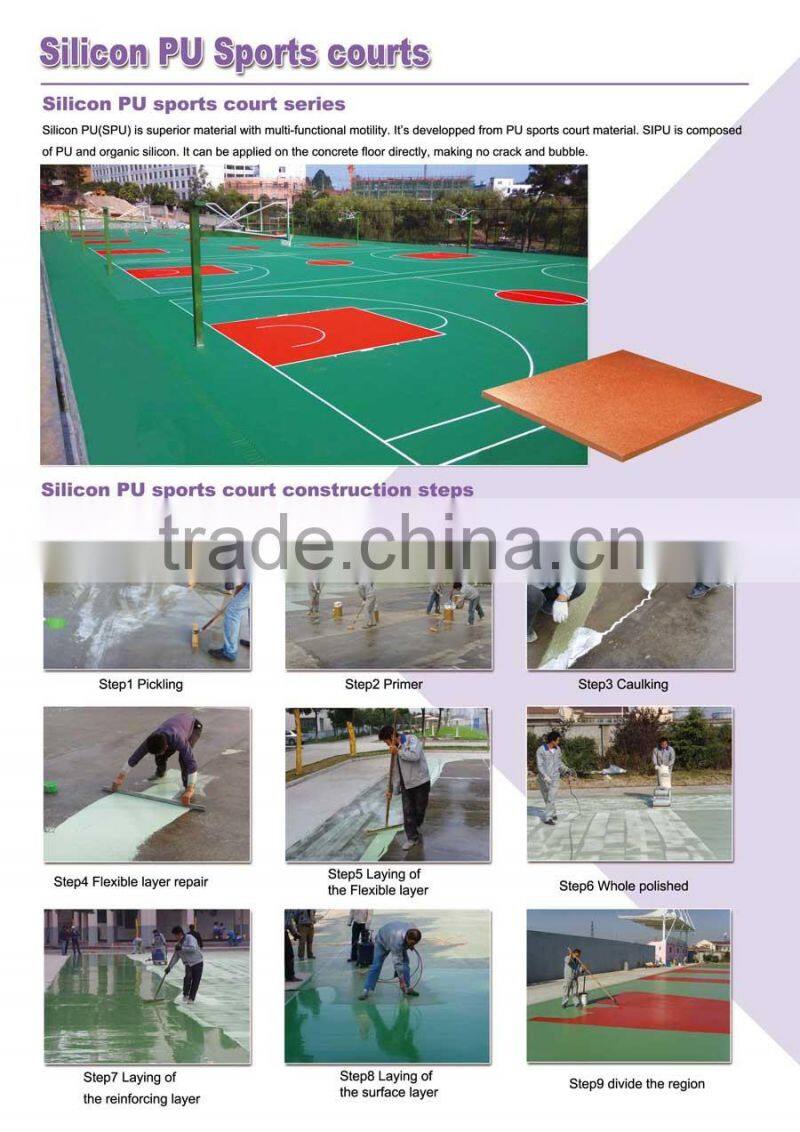 Silicon PU Sport Court Flooring for Basketball Court Flooring Sports Flooring