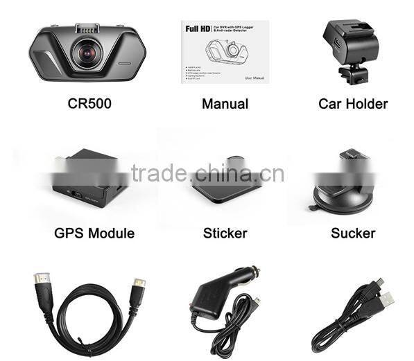 AC hottest special model infrared dash camera 2.7inch LCD displaying GPS Logger dash cam