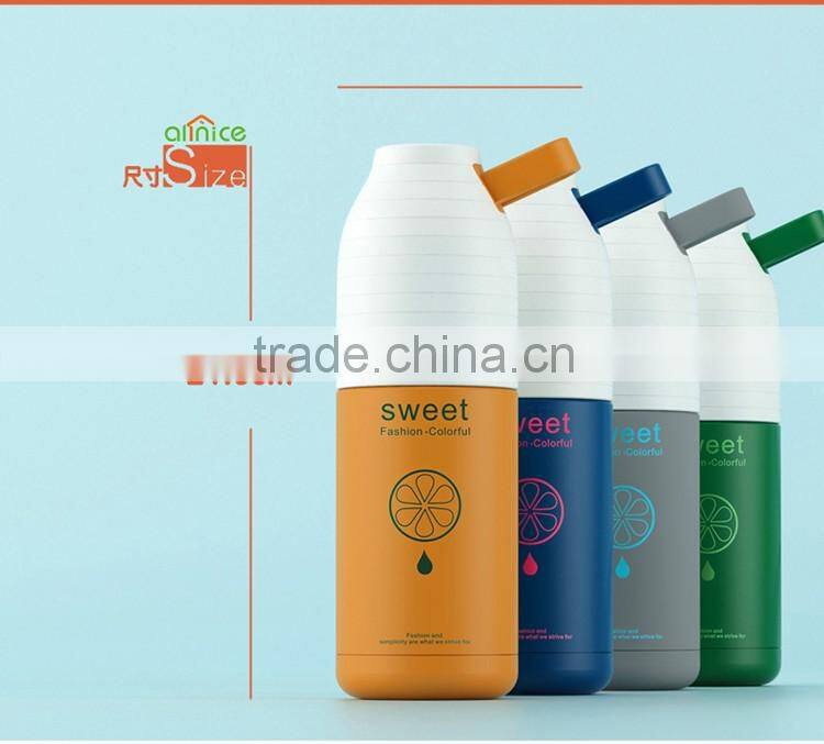 Wholesale Promotional double wall insulated vacuum stainless steel water bottle with portable rope