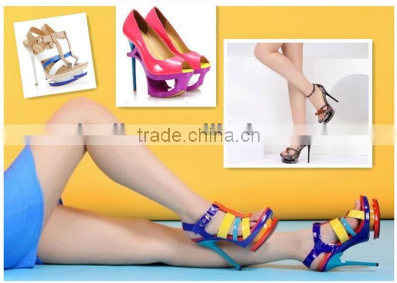 New brand designer 400272-3c blue luxury shoes double platform sexy club heels