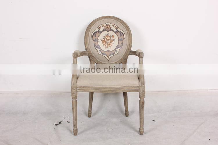 French Style Classic Round Back Banquet Armchair