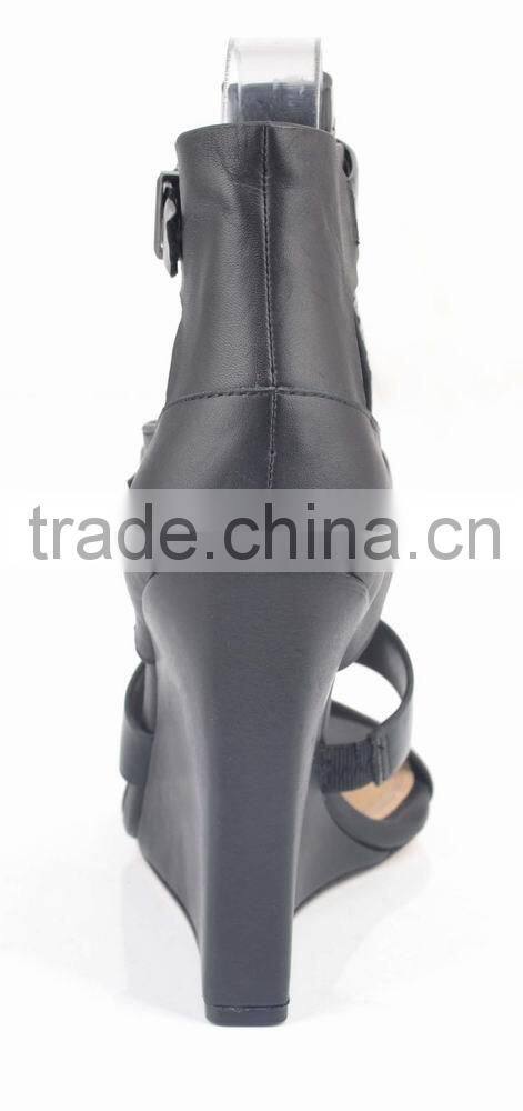 new style fashion leather wedge platform high heels sandals shoes 2014