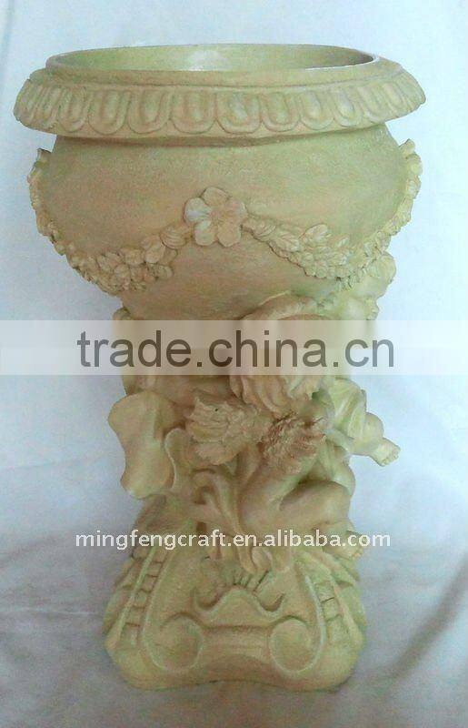 Polyresin Angel Flower Pot Decoration Crafts