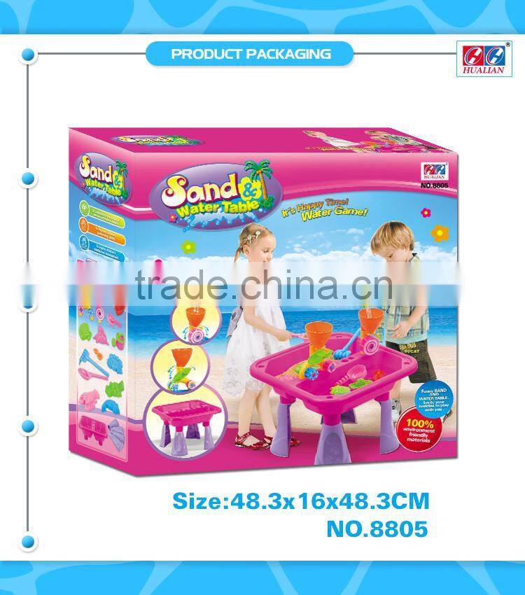 Funny Girls Summer Outdoor Game Toy Sand And Water Table In Pink With 15 pcs of Accessories Kids Sandbox