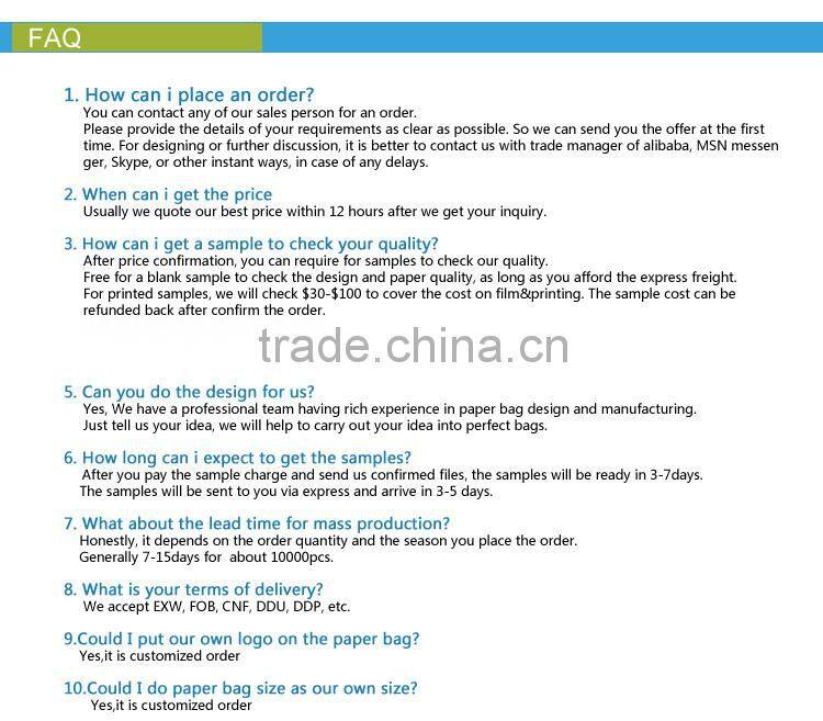 High quality pakage bag supplier with rope handle , kraft paper craft birthday gift party bag