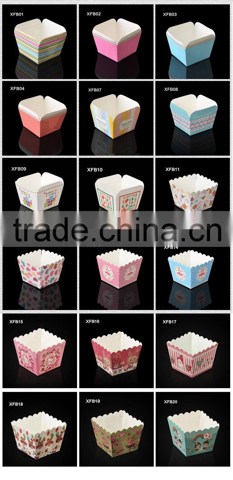 XFB19 BAKEST new hot sale high temperature resistance square DIY baking muffin cake paper cup