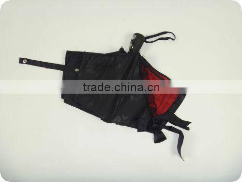 Black Rain Umbrella with Bowknot