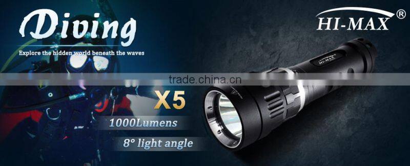 HI-MAX Classic Mini 1000 LM Cr ee LED Diving Flashlight