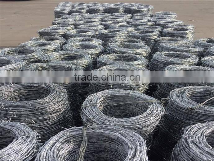 BWG 13*13 13*14 14*14 14*16 Factory custom galvanized /PVC coated /stainless steel barbed wire coil with big discount