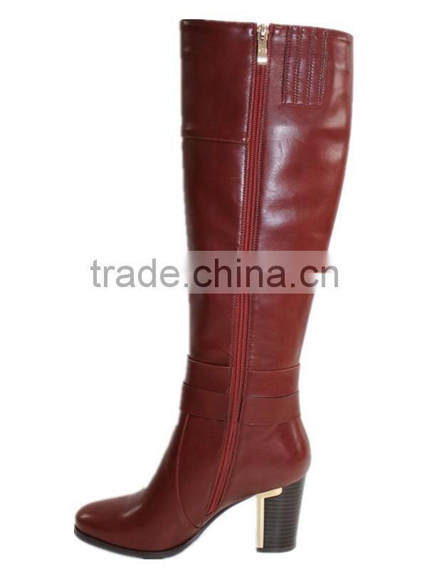 Rubber outsole 650g black fur lining nice long women boots