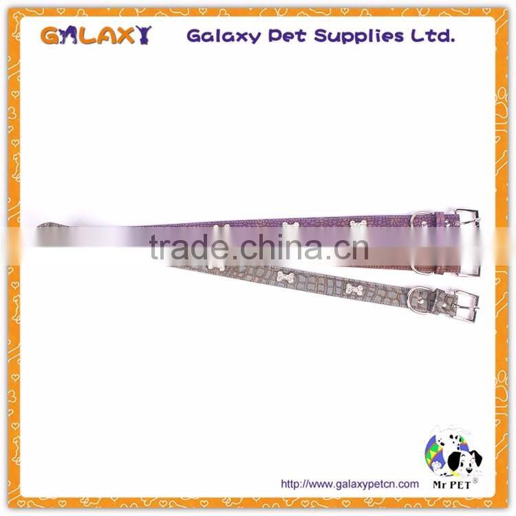 Wholesale bling pet dog training collar, PU leather Training Dog Collar