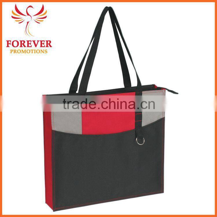 Hot Selling Exposition Conference Tote Bag With Pen Loop And Key Ring