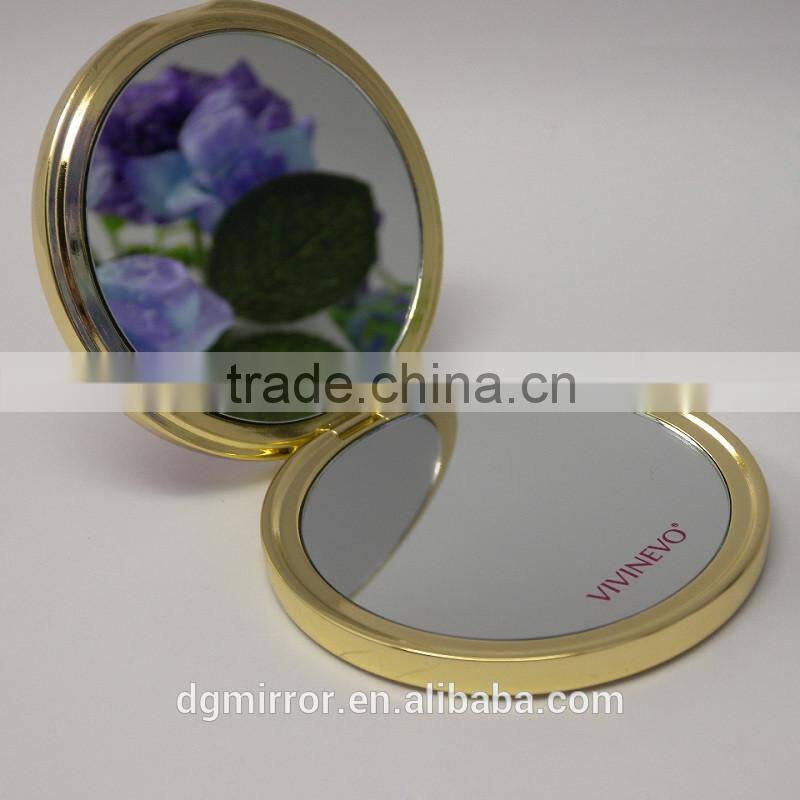 Double side meatal cosmetic mirror, teen girls cosmetic mirror, elegant lady vanity mirror