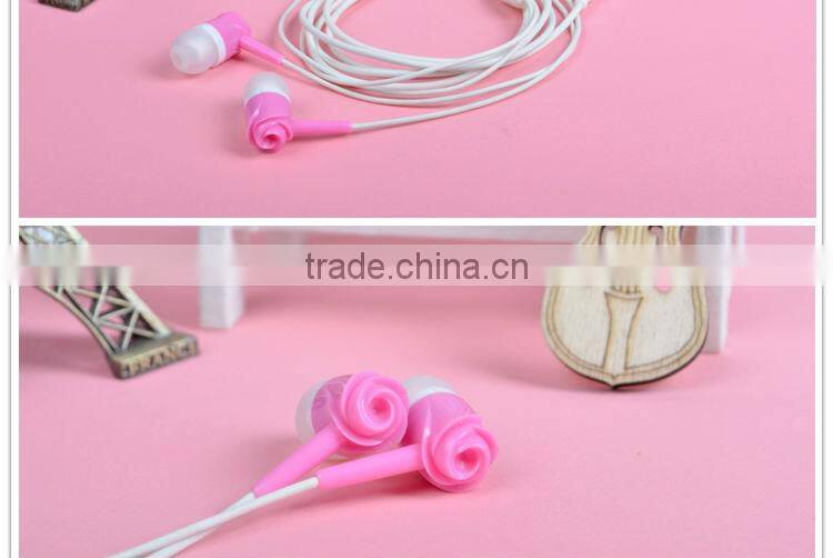 ULDUM noise isolation tone rose plastic headphone with mic for mp3 music player