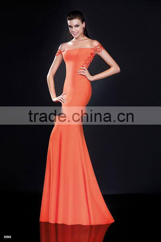 Latest design Sexy Royal blue Orange Big size Mermaid Long evening dress evening gown vestido de noche verde (YASA-812)