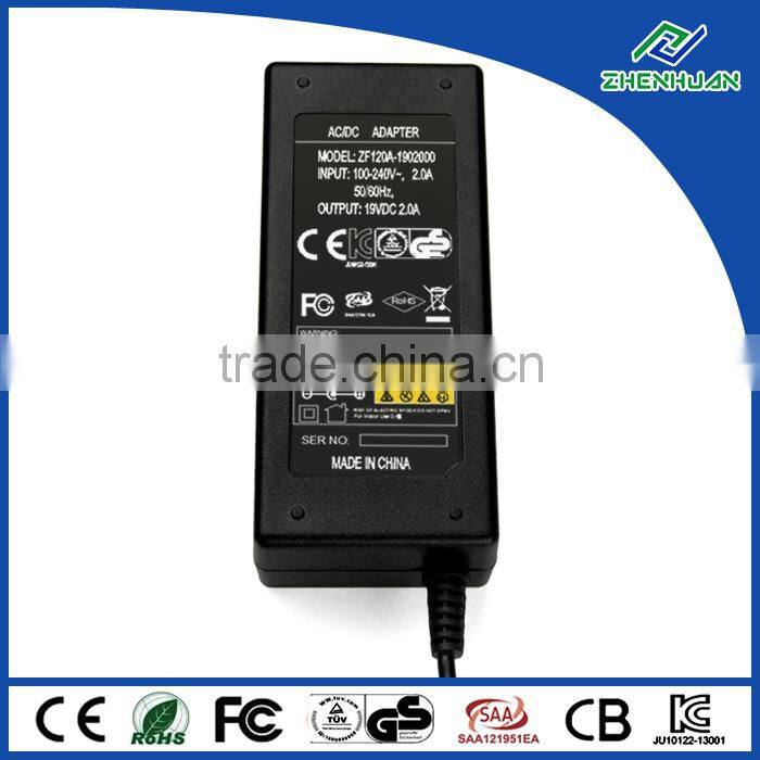 ZF120A-1902000 Desktop Power Supplies 19V 2A AC Adapter With CE KC GS