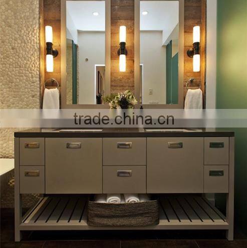 2016 American Style Hot Selling Gray Color Modern Double Sink Hotel Bathroom Vanity
