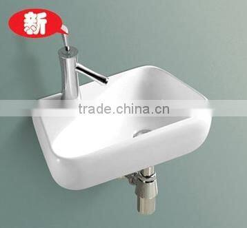 LELIN latest super thin,slim edge art ceramic basin lavatory bowl sink bathroom vanity wall mounted left-side mini wash basin