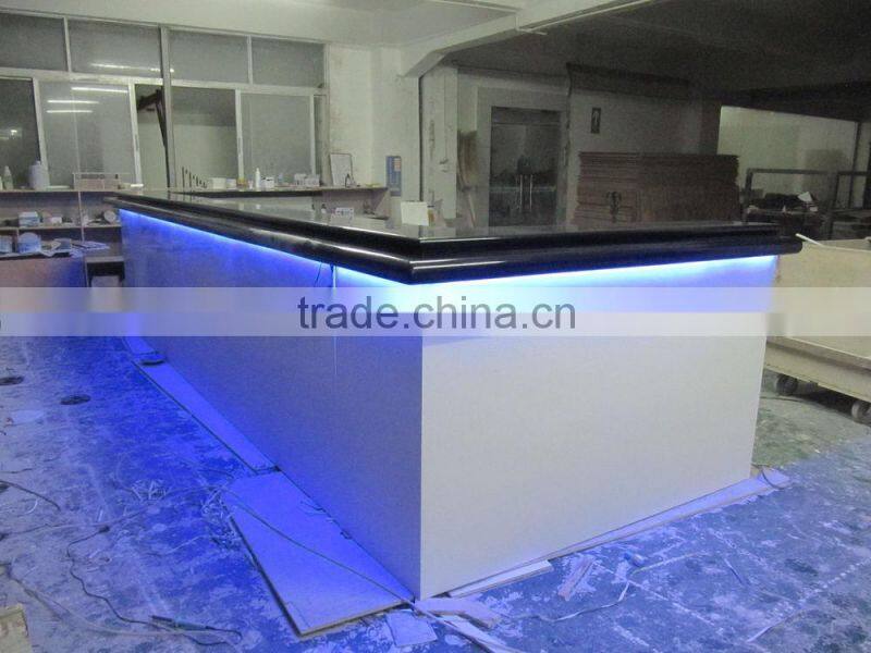 Nightclub Bar Counter,Led Counter, L-Shape led light reception desktop Designs