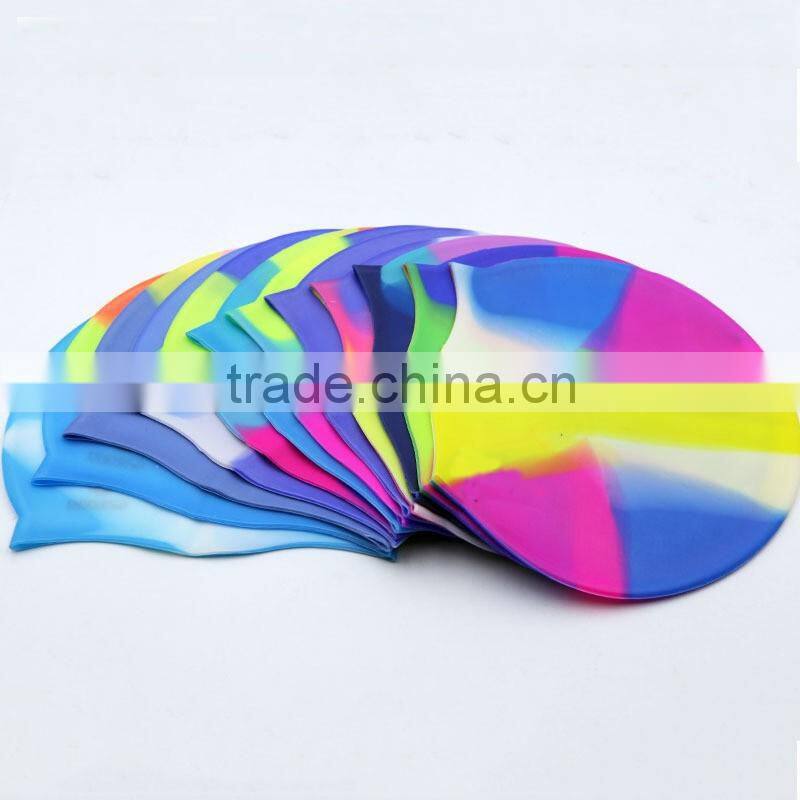 Chinese design your own swim cap with custom printing free art work,Colorful printing silicon swimming cap