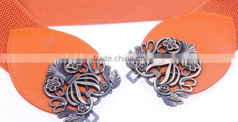 korea style fashion new ladies and women retro palace buckle elastic cloth wide waist belt