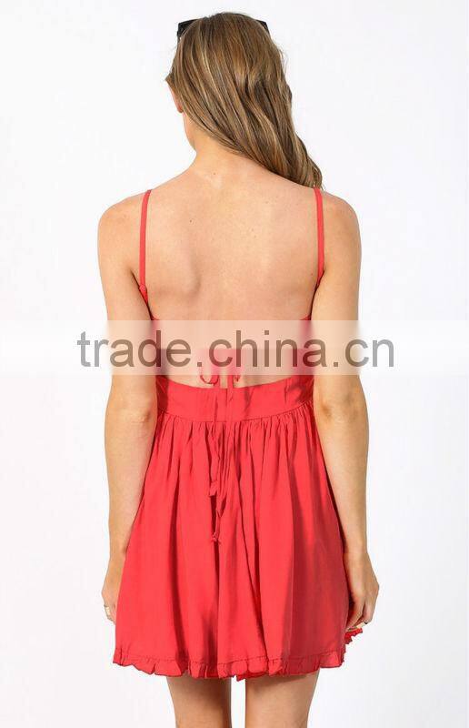 Structured Summer Red Breeze Dress